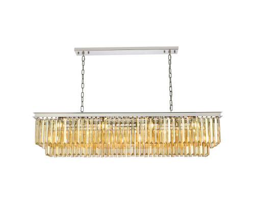 Elegant Urban Classic Chandelier - Polished Nickel/Gold, L 60" (1232D60PN-GT-RC)