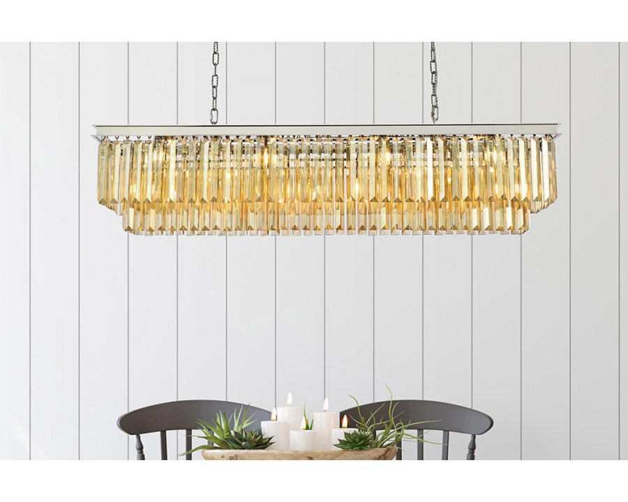 Elegant Urban Classic Chandelier - Polished Nickel/Gold, L 60" (1232D60PN-GT-RC)