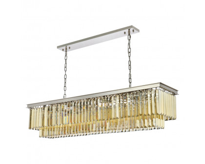 Elegant Urban Classic Chandelier - Polished Nickel/Gold, L 60" (1232D60PN-GT-RC)