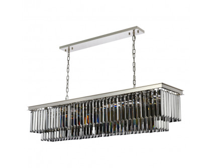 Elegant Urban Classic Chandelier - Polished Nickel/Silver, L 60" (1232D60PN-SS-RC)