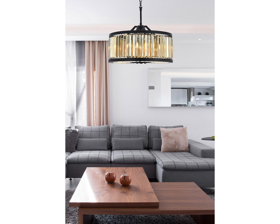 Elegant Urban Classic Chandelier - Matte Black/Gold, L 28" (1233D28MB-GT-RC)