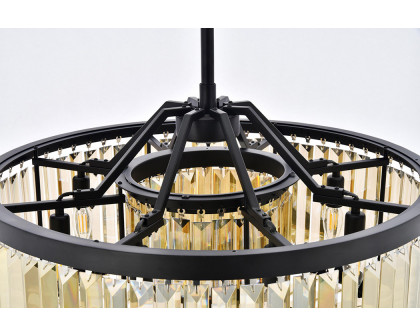 Elegant Urban Classic Chandelier - Matte Black/Gold, L 28" (1233D28MB-GT-RC)