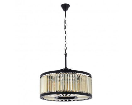 Elegant Urban Classic Chandelier - Matte Black/Gold, L 28" (1233D28MB-GT-RC)