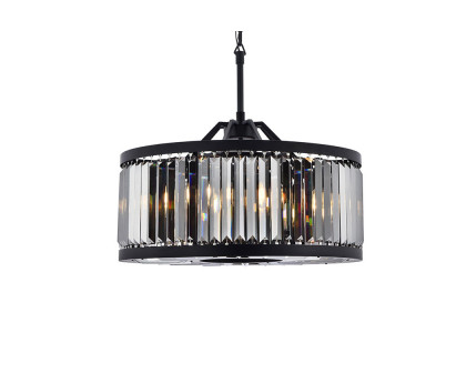 Elegant Urban Classic Chandelier - Matte Black/Silver, L 28" (1233D28MB-SS-RC)