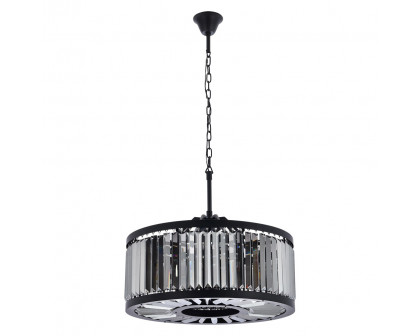 Elegant Urban Classic Chandelier - Matte Black/Silver, L 28" (1233D28MB-SS-RC)