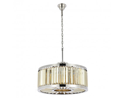 Elegant Urban Classic Chandelier - Polished Nickel/Gold, L 28" (1233D28PN-GT-RC)