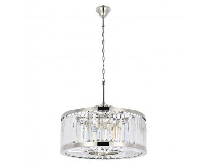 Elegant Urban Classic Chandelier - Polished Nickel, L 28" (1233D28PN-RC)