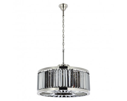 Elegant Urban Classic Chandelier - Polished Nickel/Silver, L 28" (1233D28PN-SS-RC)