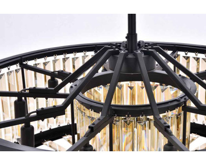 Elegant Urban Classic Chandelier - Matte Black/Gold, L 35.5" (1233D35MB-GT-RC)