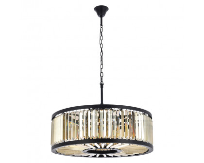 Elegant Urban Classic Chandelier - Matte Black/Gold, L 35.5" (1233D35MB-GT-RC)