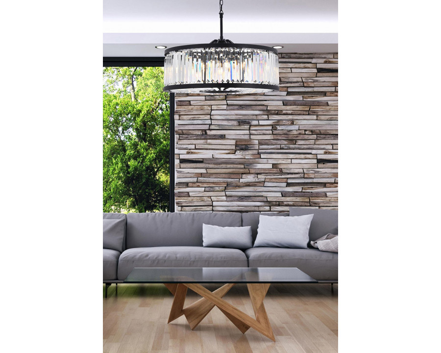 Elegant Urban Classic Chandelier - Matte Black, L 35.5" (1233D35MB-RC)