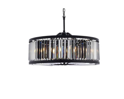 Elegant Urban Classic Chandelier - Matte Black/Silver, L 35.5" (1233D35MB-SS-RC)