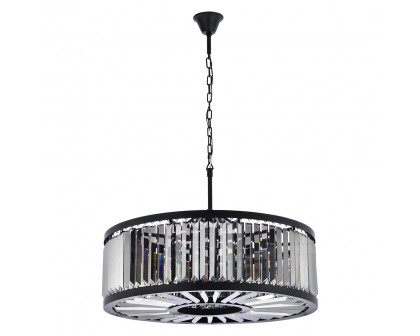 Elegant Urban Classic Chandelier - Matte Black/Silver, L 35.5" (1233D35MB-SS-RC)