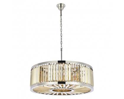 Elegant Urban Classic Chandelier - Polished Nickel/Gold, L 35.5" (1233D35PN-GT-RC)