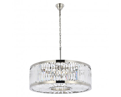 Elegant Urban Classic Chandelier - Polished Nickel, L 35.5" (1233D35PN-RC)