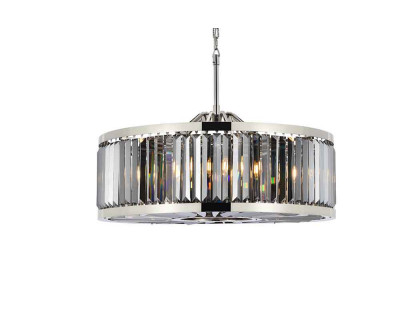 Elegant Urban Classic Chandelier - Polished Nickel/Silver, L 35.5" (1233D35PN-SS-RC)