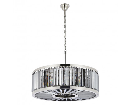 Elegant Urban Classic Chandelier - Polished Nickel/Silver, L 35.5" (1233D35PN-SS-RC)