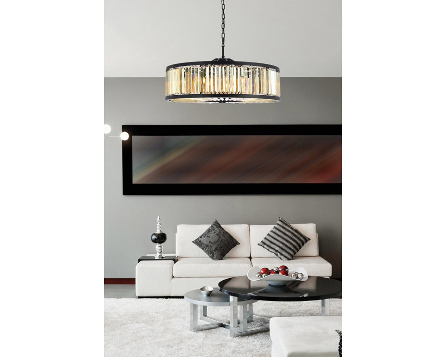 Elegant Urban Classic Chandelier - Matte Black/Gold, L 43.5" (1233G43MB-GT-RC)