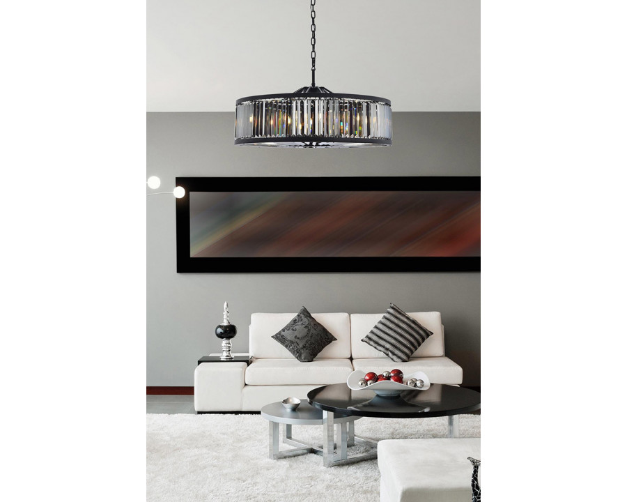 Elegant Urban Classic Chandelier - Matte Black/Silver, L 43.5" (1233G43MB-SS-RC)