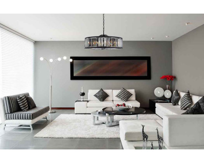 Elegant Urban Classic Chandelier - Matte Black/Silver, L 43.5" (1233G43MB-SS-RC)