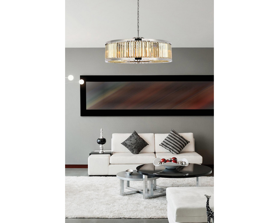 Elegant Urban Classic Chandelier - Polished Nickel/Gold, L 43.5" (1233G43PN-GT-RC)