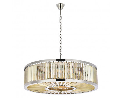 Elegant Urban Classic Chandelier - Polished Nickel/Gold, L 43.5" (1233G43PN-GT-RC)