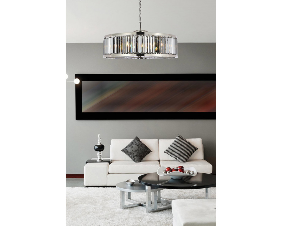 Elegant Urban Classic Chandelier - Polished Nickel/Silver, L 43.5" (1233G43PN-SS-RC)