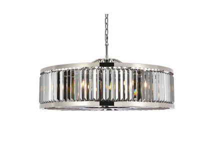 Elegant Urban Classic Chandelier - Polished Nickel/Silver, L 43.5" (1233G43PN-SS-RC)