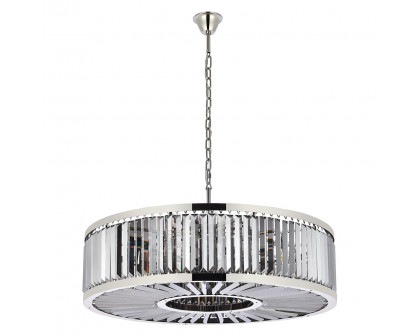 Elegant Urban Classic Chandelier - Polished Nickel/Silver, L 43.5" (1233G43PN-SS-RC)