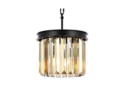 Elegant Urban Classic Pendant - Matte Black/Gold, L 12" (1238D12MB-GT-RC)