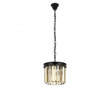 Elegant Urban Classic Pendant - Matte Black/Gold, L 12" (1238D12MB-GT-RC)