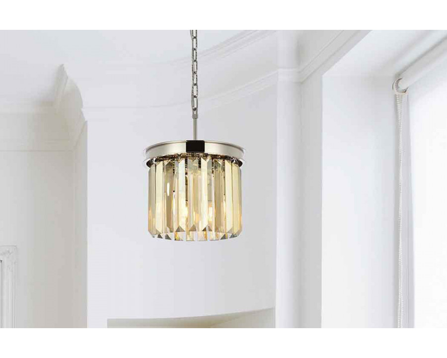 Elegant Urban Classic Pendant - Polished Nickel/Gold, L 12" (1238D12PN-GT-RC)