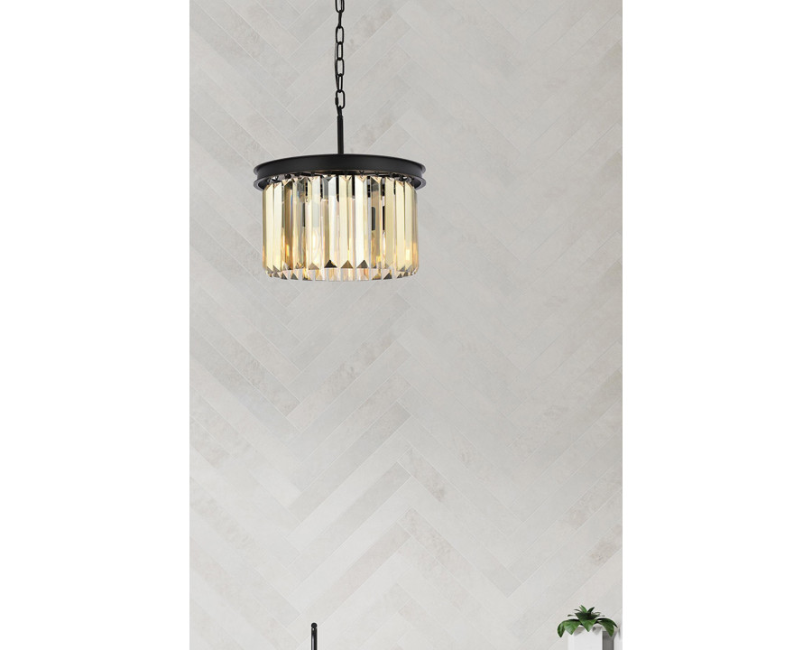 Elegant Urban Classic Pendant - Matte Black/Gold, L 16" (1238D16MB-GT-RC)