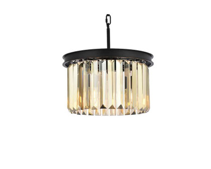 Elegant Urban Classic Pendant - Matte Black/Gold, L 16" (1238D16MB-GT-RC)