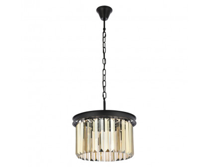 Elegant Urban Classic Pendant - Matte Black/Gold, L 16" (1238D16MB-GT-RC)