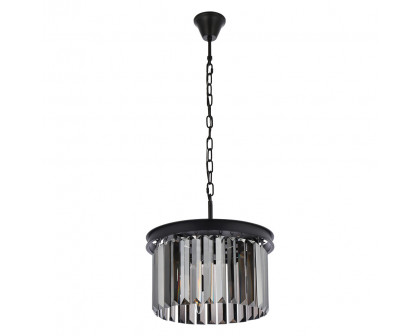 Elegant Urban Classic Pendant - Matte Black/Silver, L 16" (1238D16MB-SS-RC)