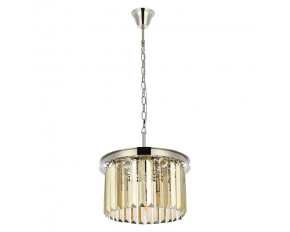 Elegant Urban Classic Pendant - Polished Nickel/Gold, L 16" (1238D16PN-GT-RC)