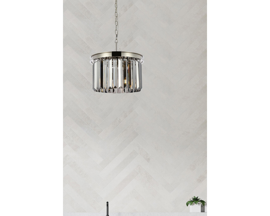 Elegant Urban Classic Pendant - Polished Nickel/Silver, L 16" (1238D16PN-SS-RC)