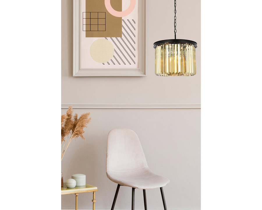 Elegant Urban Classic Pendant - Matte Black/Gold, L 20" (1238D20MB-GT-RC)