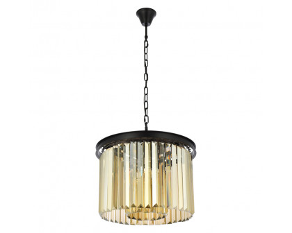 Elegant Urban Classic Pendant - Matte Black/Gold, L 20" (1238D20MB-GT-RC)