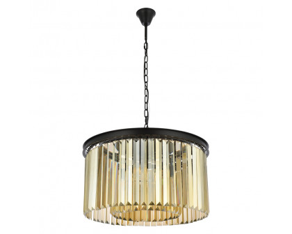 Elegant Urban Classic Pendant - Matte Black/Gold, L 26" (1238D26MB-GT-RC)