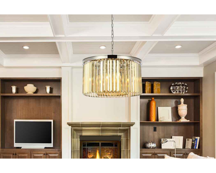 Elegant Urban Classic Pendant - Polished Nickel/Gold, L 26" (1238D26PN-GT-RC)