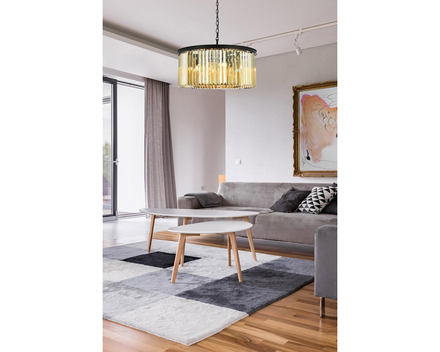 Elegant Urban Classic Pendant - Matte Black/Gold, L 31.5" (1238D31MB-GT-RC)