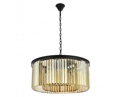 Elegant Urban Classic Pendant - Matte Black/Gold, L 31.5" (1238D31MB-GT-RC)