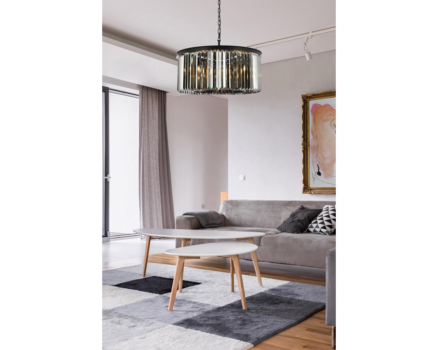 Elegant Urban Classic Pendant - Matte Black/Silver, L 31.5" (1238D31MB-SS-RC)