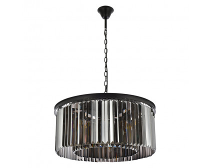 Elegant Urban Classic Pendant - Matte Black/Silver, L 31.5" (1238D31MB-SS-RC)