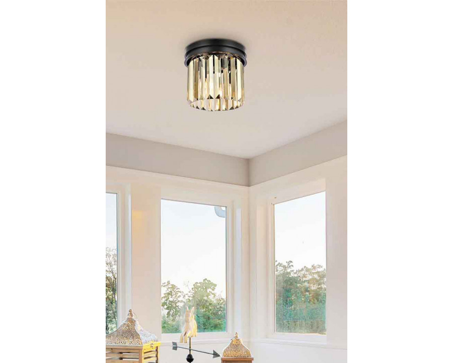 Elegant Urban Classic Flush Mount - Matte Black/Gold, L 12" (1238F12MB-GT-RC)