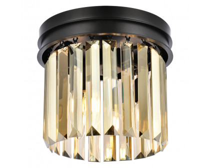 Elegant Urban Classic Flush Mount - Matte Black/Gold, L 12" (1238F12MB-GT-RC)