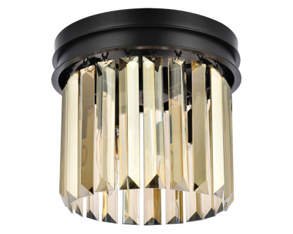 Elegant Urban Classic Flush Mount - Matte Black/Gold, L 12" (1238F12MB-GT-RC)