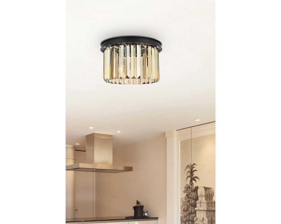 Elegant Urban Classic Flush Mount - Matte Black/Gold, L 16" (1238F16MB-GT-RC)